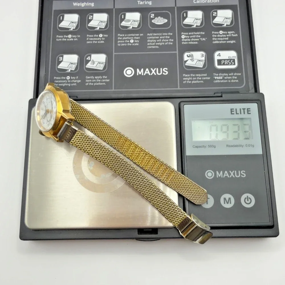 Caravelle Electronic Ladies Wristwatch Gold Tone Mesh Band For Parts